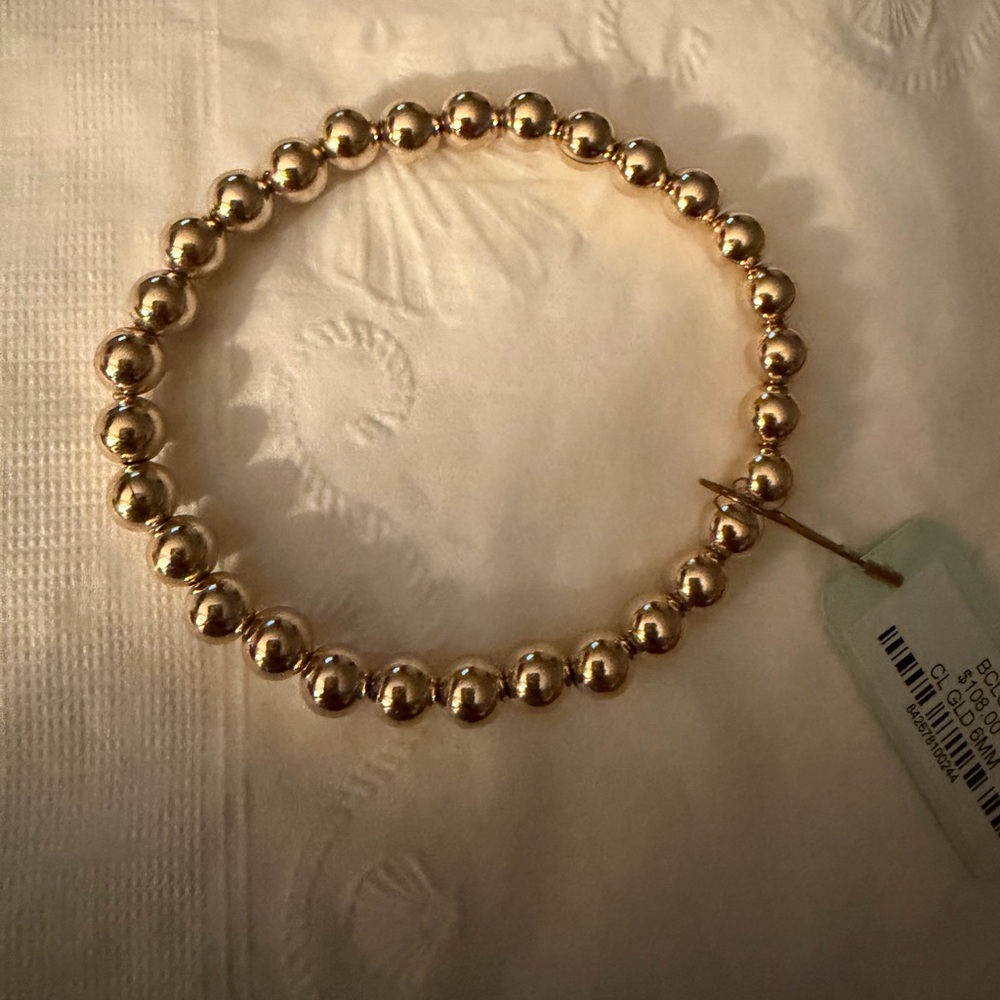 Enewton classic gold 6 mm Gold Beaded Stretch Bracelet NWT - Picture 2 of 2